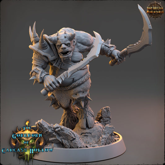 Goreborn Warrior Arraz Decza | DayBreak Miniatures | Compatible with D&D/AOS | Fantasy | Tabletop
