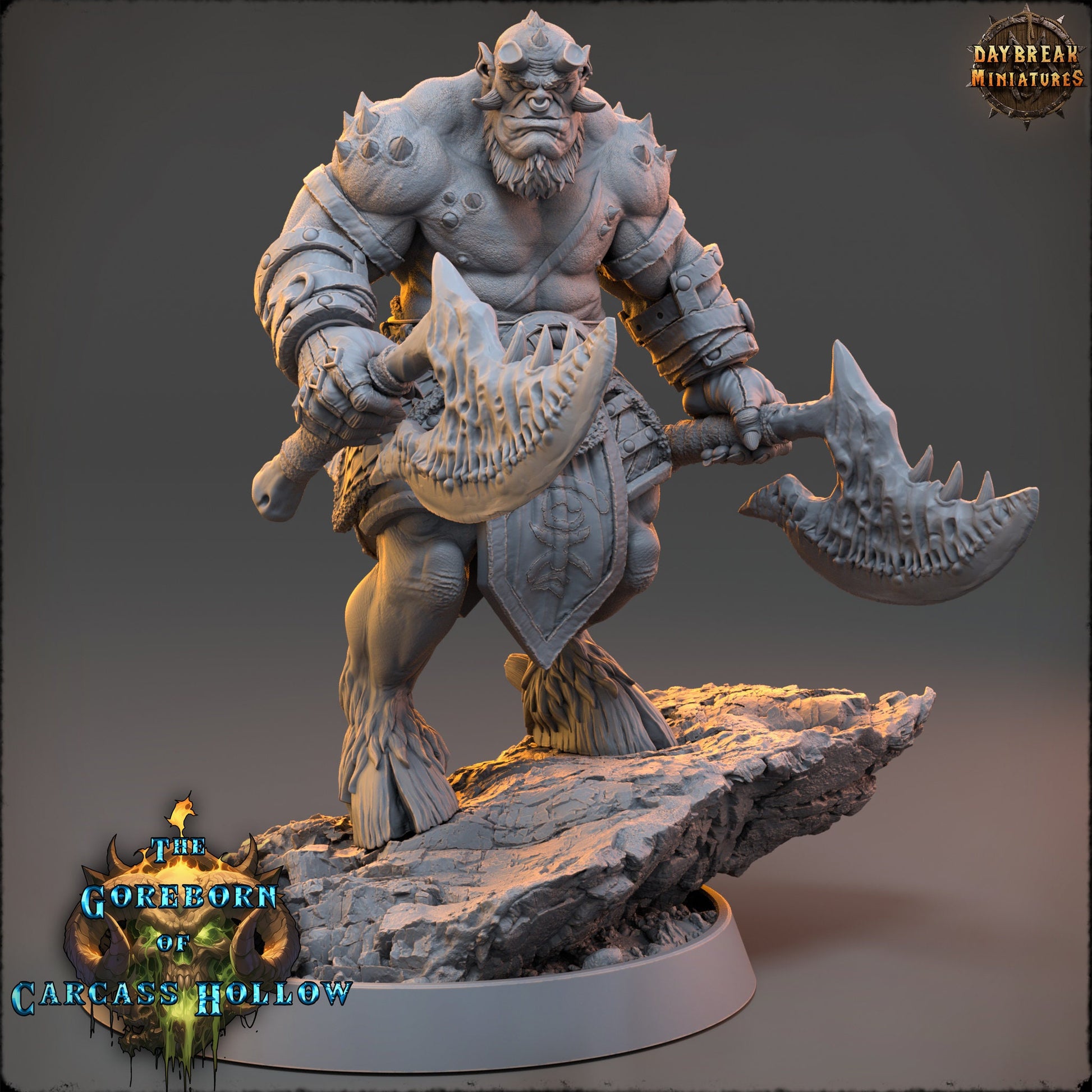 Goreborn Pit Warrior Thalrak Rynor | DayBreak Miniatures | Compatible with D&D/AOS | Fantasy | Tabletop