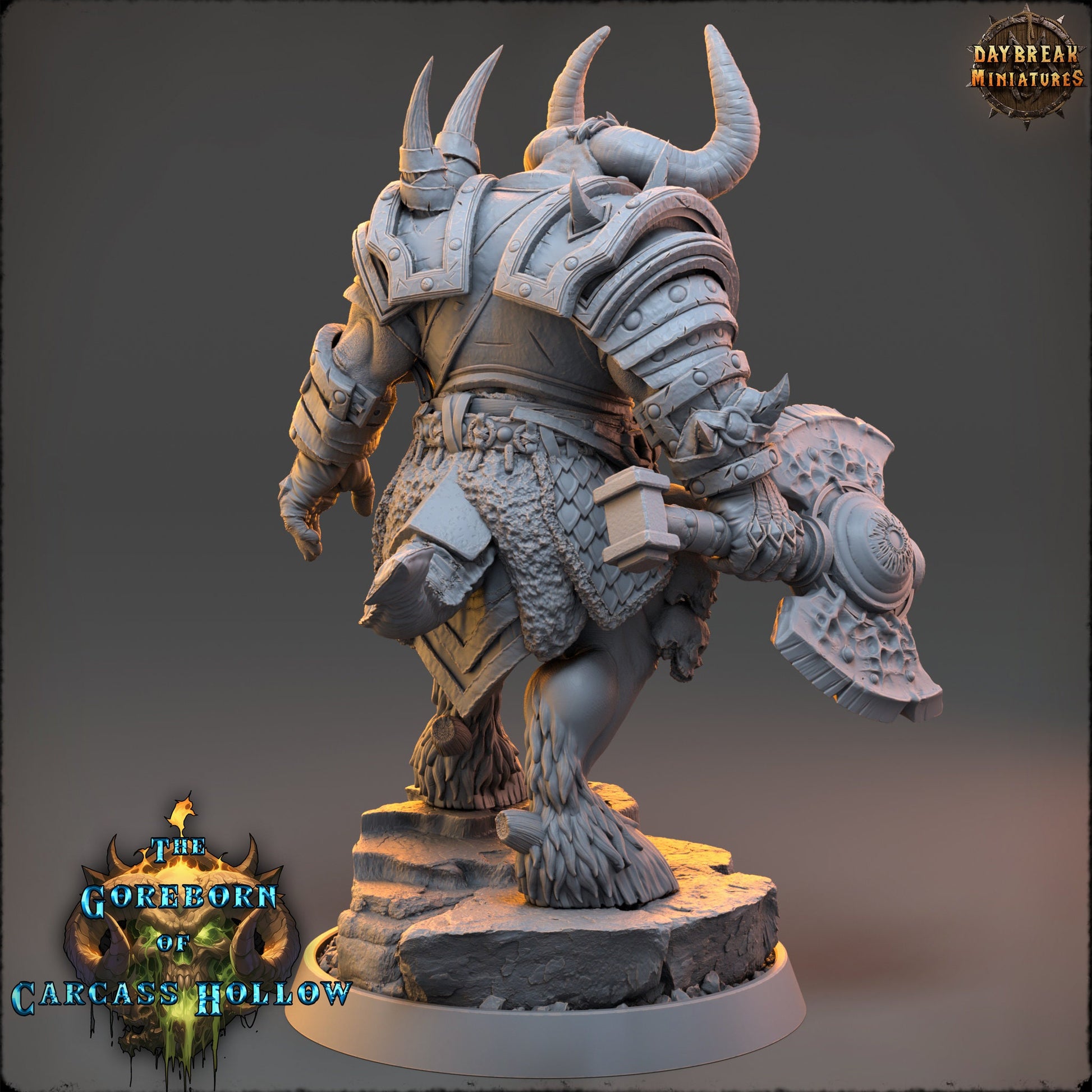 Goreborn Barbarian Torgash Nihil | DayBreak Miniatures | Compatible with D&D/AOS | Fantasy | Tabletop