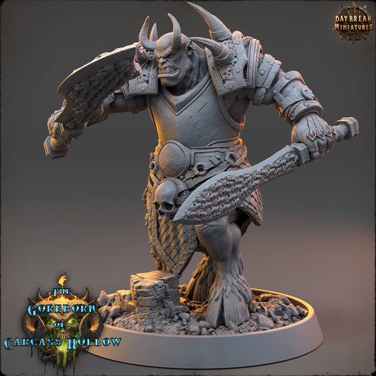 Goreborn Barbarian Varnyx Tzlak | DayBreak Miniatures | Compatible with D&D/AOS | Fantasy | Tabletop