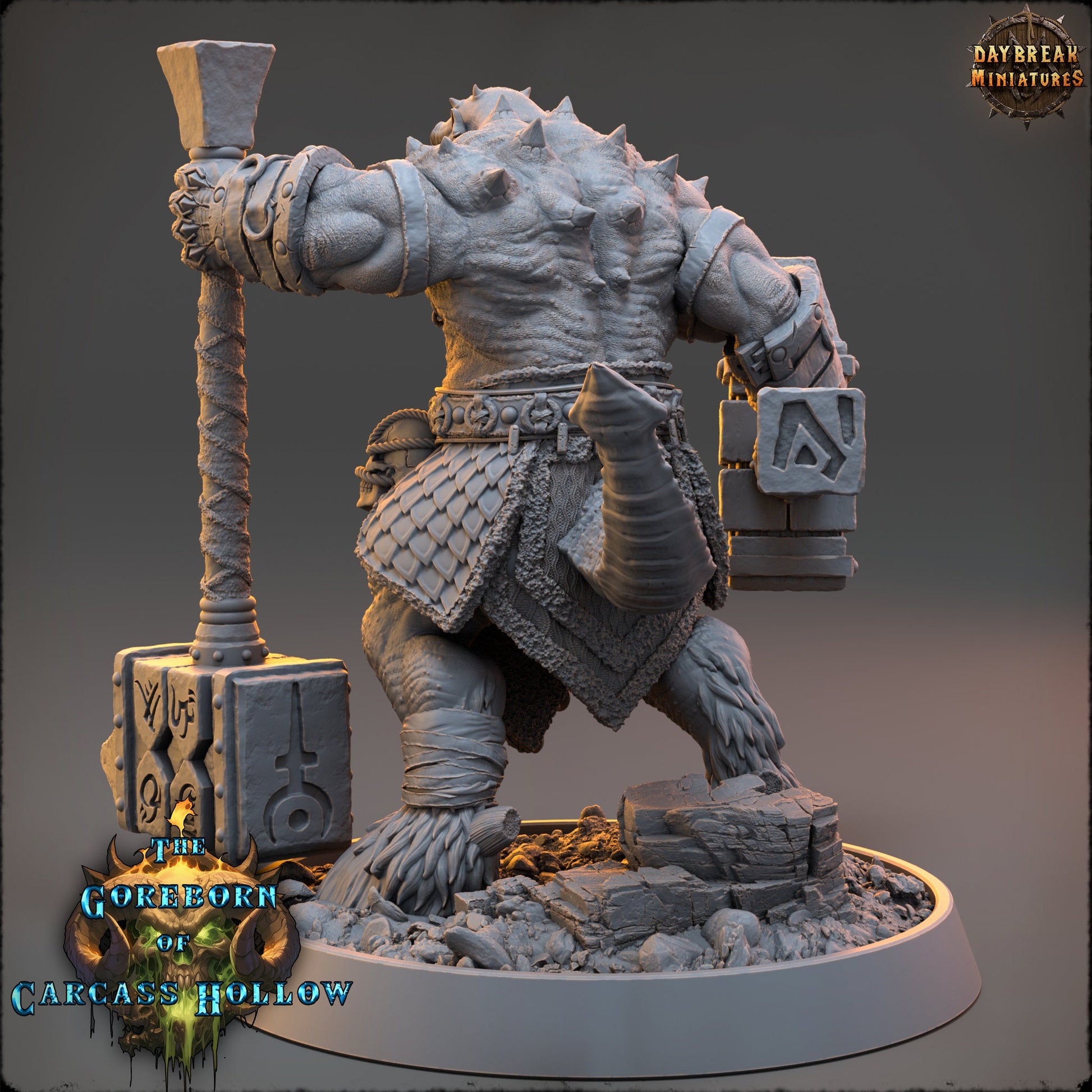 Goreborn Warrior Vregosh Dooz | DayBreak Miniatures | Compatible with D&D/AOS | Fantasy | Tabletop