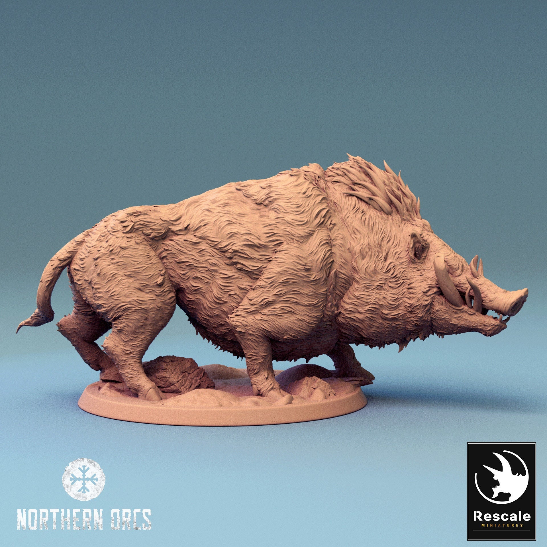 Boar Guard Wild | Rescale Miniatures | Compatible with D&D/AoS | Fantasy | Tabletop RPG