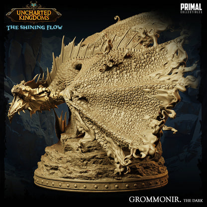 Shadow Dragon Grommonir | Primal Collectibles | Compatible with D&D/AoS | Fantasy