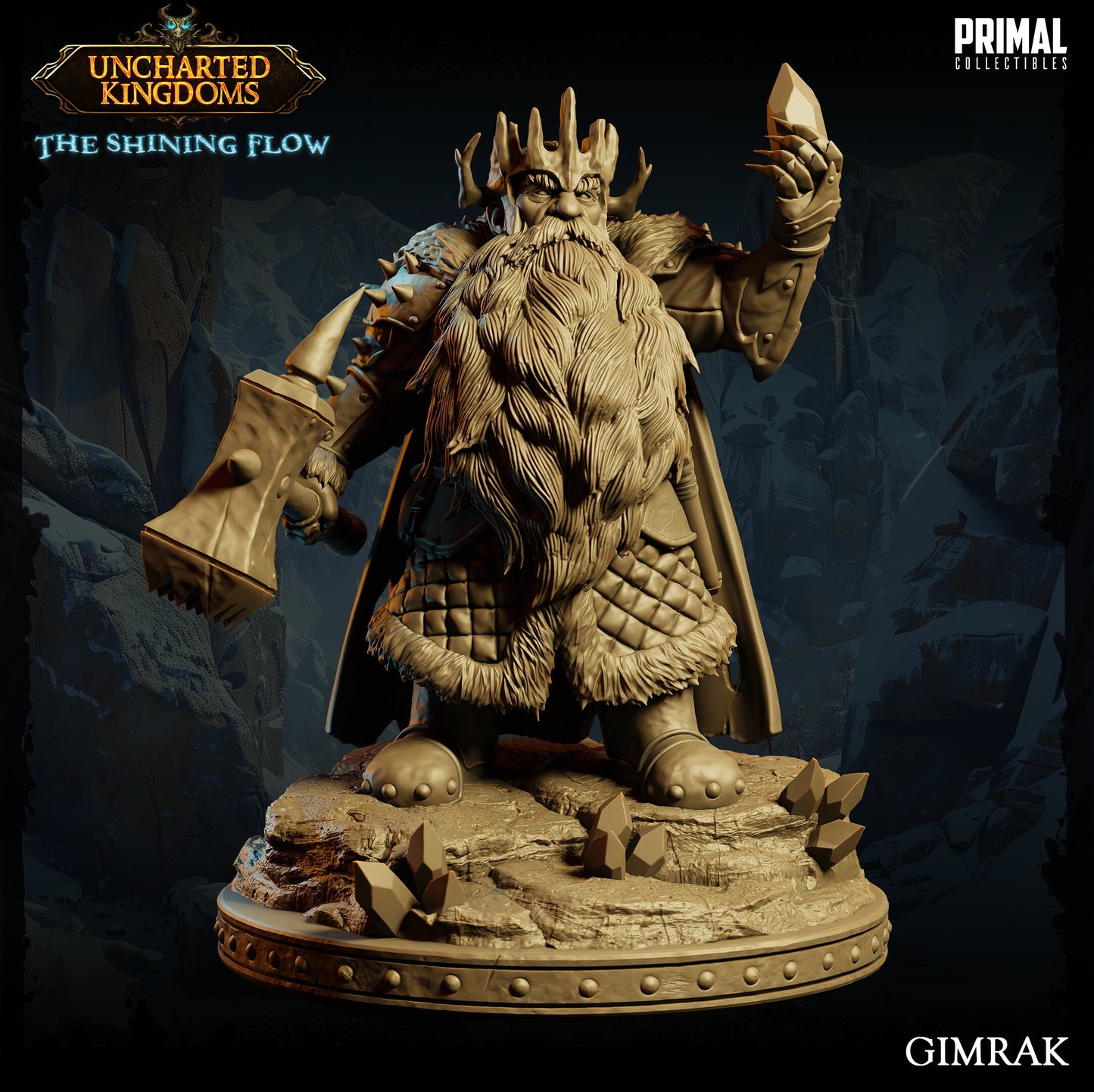 Dwarf King Gimrak | Primal Collectibles | Compatible with D&D/AoS | Fantasy