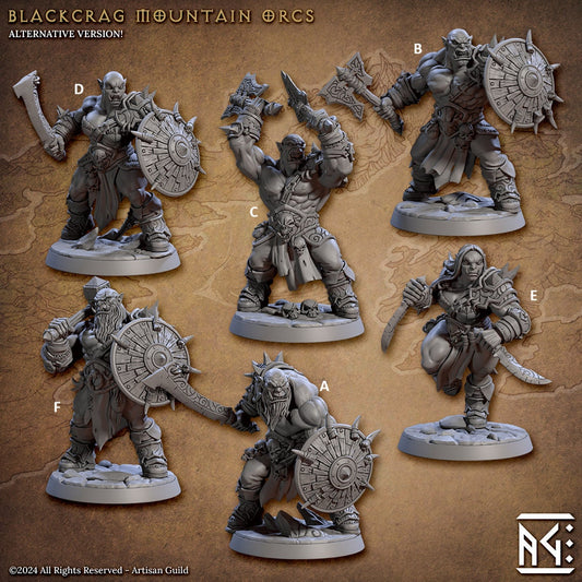 Blackcrag Mountain Orc Warrior | Artisan Guild Miniatures | Compatible with D&D/AoS | Fantasy | Tabletop RPG