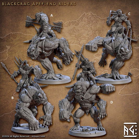 Mountain Orc Apefiend Rider | Artisan Guild Miniatures | Compatible with D&D/AoS | Fantasy | Tabletop RPG