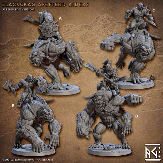 Mountain Orc Apefiend Rider Alts | Artisan Guild Miniatures | Compatible with D&D/AoS | Fantasy | Tabletop RPG