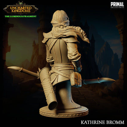 Female Fighter Kathrine Bromm Bust | Primal Collectibles | Compatible with D&D/AoS | Fantasy
