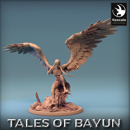 Bayun Harpie Attack | Rescale Miniatures | Compatible with D&D/AoS | Fantasy | Tabletop RPG