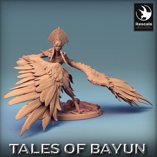 Bayun Harpie with Helmet Parry | Rescale Miniatures | Compatible with D&D/AoS | Fantasy | Tabletop RPG