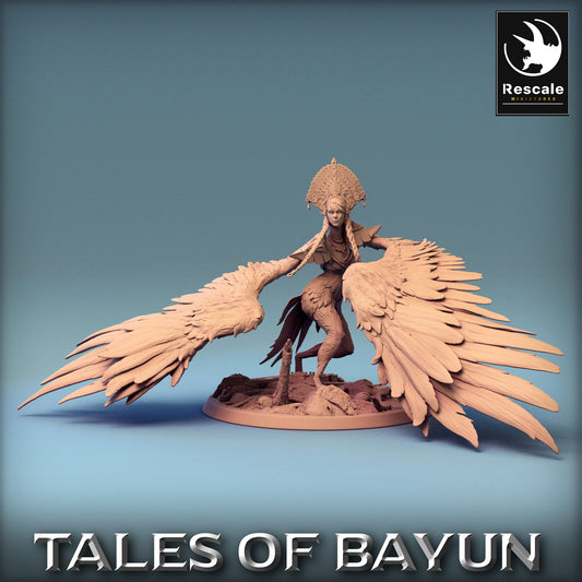 Bayun Harpie with Helmet Parry Alt | Rescale Miniatures | Compatible with D&D/AoS | Fantasy | Tabletop RPG
