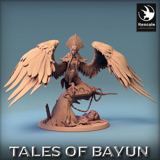 Bayun Harpie with Helmet Pose | Rescale Miniatures | Compatible with D&D/AoS | Fantasy | Tabletop RPG