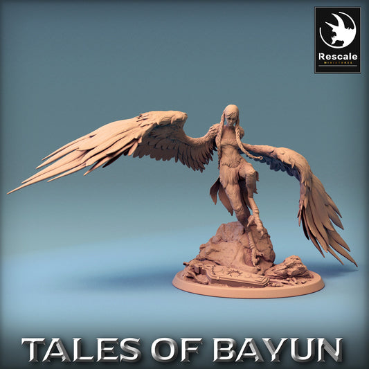 Bayun Harpie Slide | Rescale Miniatures | Compatible with D&D/AoS | Fantasy | Tabletop RPG