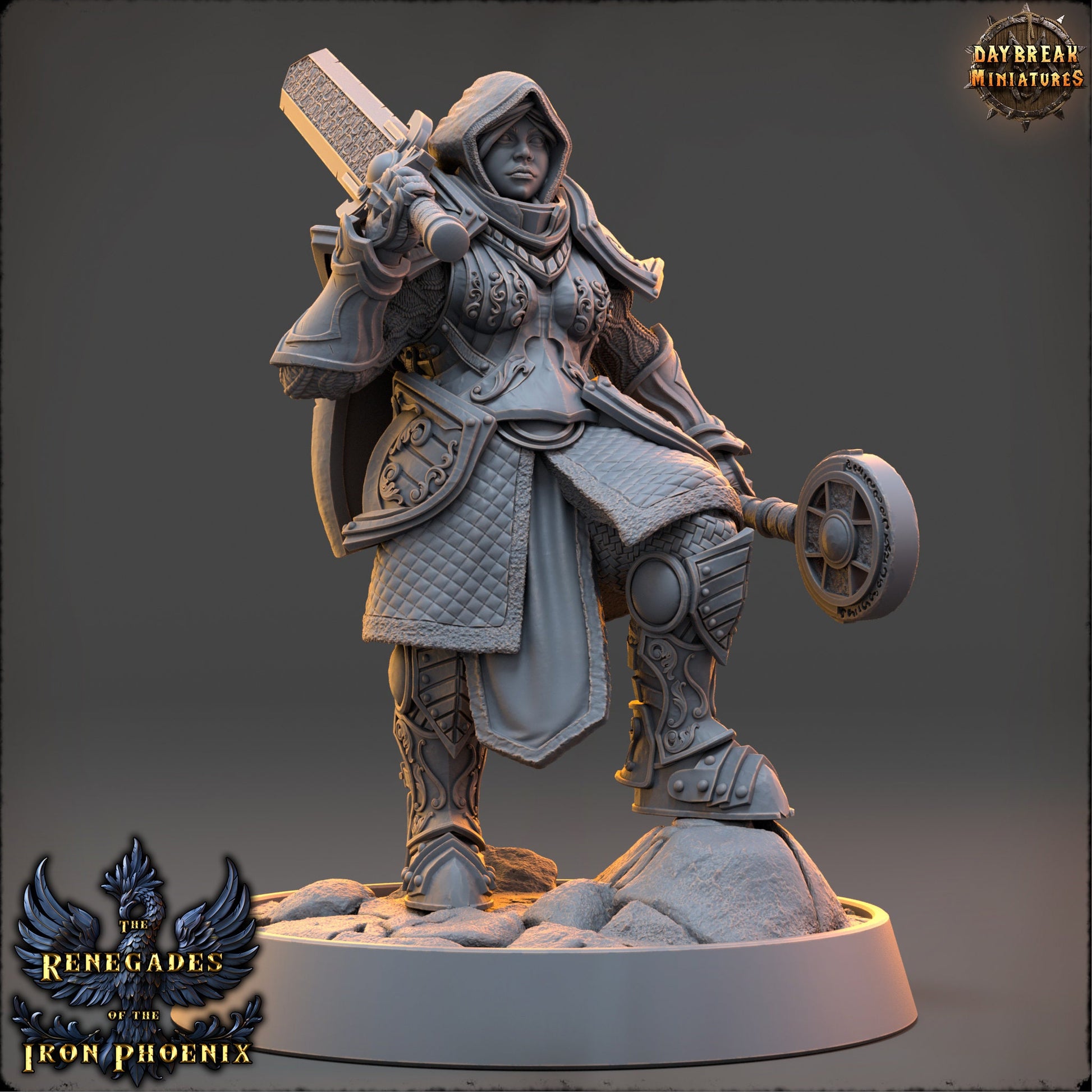 Female Battle Mage Elodie | DayBreak Miniatures | Compatible with D&D/AOS | Fantasy | Tabletop