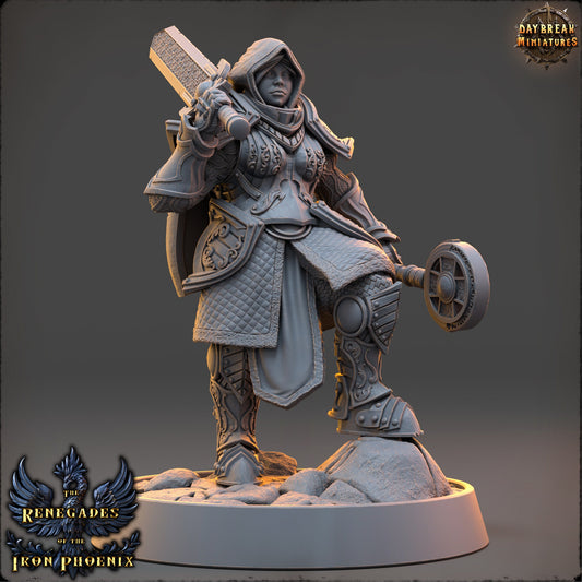 Female Battle Mage Elodie | DayBreak Miniatures | Compatible with D&D/AOS | Fantasy | Tabletop