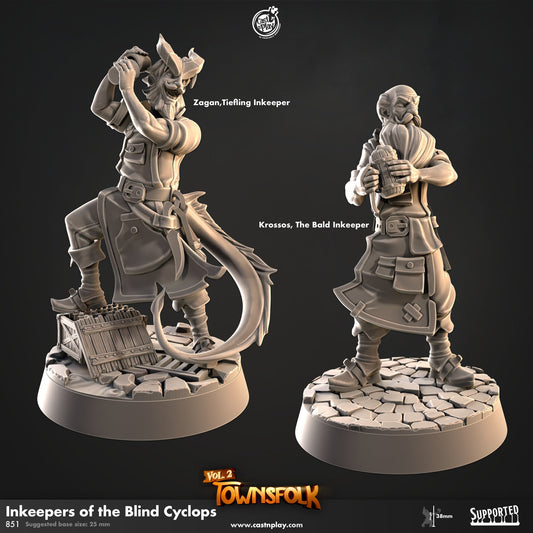 Townsfolk Innkeepers of the Blind Cyclops | CastnPlay | Compatible with D&D/AoS | Fantasy | Tabletop RPG