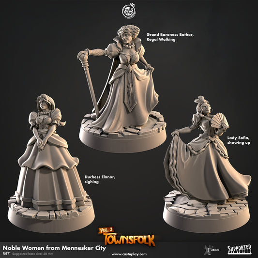 Noble Women from Mennesker City | CastnPlay | Compatible with D&D/AoS | Fantasy | Tabletop RPG