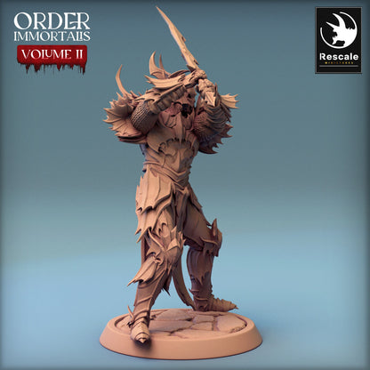 Immortalis Draven Full Armor Two handed Sword | Rescale Miniatures | Compatible with D&D/AoS | Fantasy | Tabletop RPG