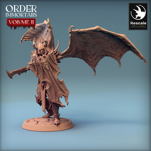 Immortalis Draven Full Armor Lance Shield and Wings | Rescale Miniatures | Compatible with D&D/AoS | Fantasy | Tabletop RPG