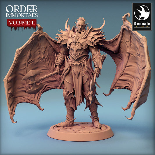 Immortalis Draven Chief with Wings | Rescale Miniatures | Compatible with D&D/AoS | Fantasy | Tabletop RPG