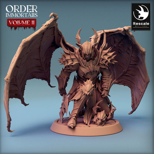 Immortalis Draven Full Armor Servitor with Axe and Wings | Rescale Miniatures | Compatible with D&D/AoS | Fantasy | Tabletop RPG