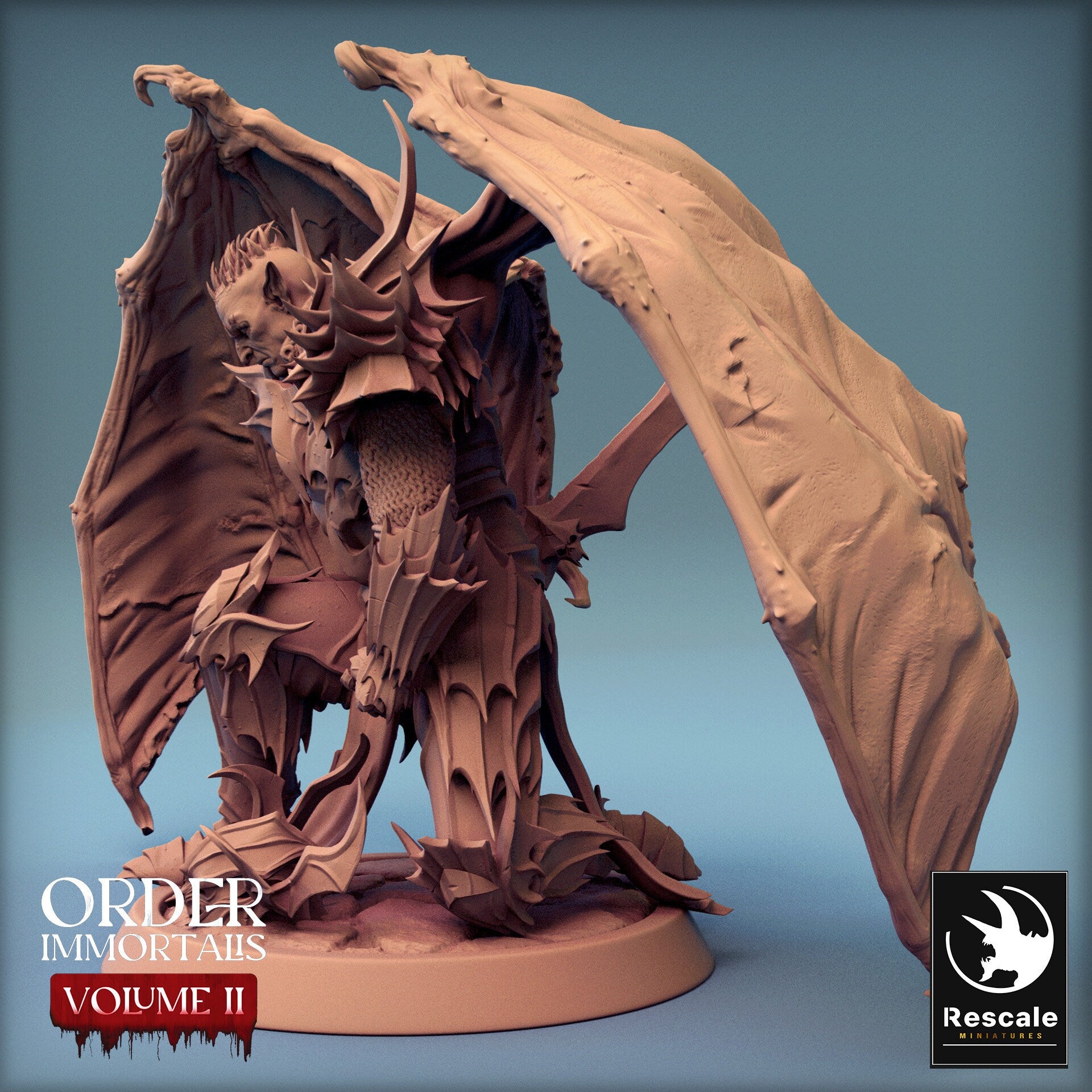 Immortalis Draven Protector with Sword and Wings | Rescale Miniatures | Compatible with D&D/AoS | Fantasy | Tabletop RPG