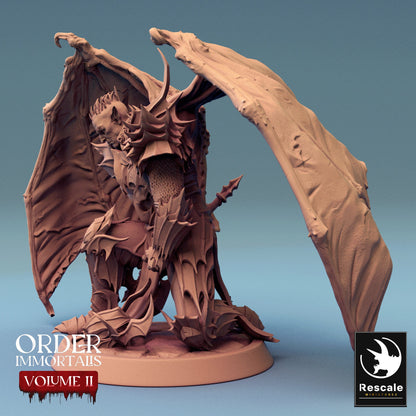 Immortalis Draven Protector with Axe and Wings | Rescale Miniatures | Compatible with D&D/AoS | Fantasy | Tabletop RPG