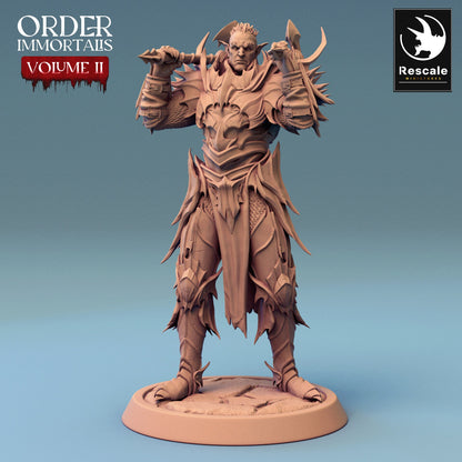 Immortalis Draven Stand with Dual Axes | Rescale Miniatures | Compatible with D&D/AoS | Fantasy | Tabletop RPG