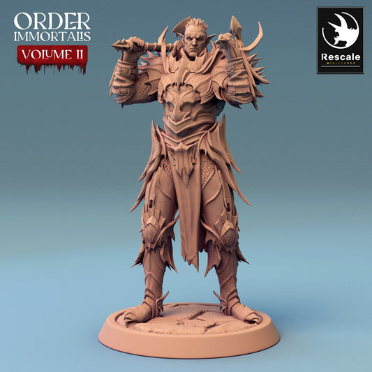 Immortalis Draven Stand with Dual Axes | Rescale Miniatures | Compatible with D&D/AoS | Fantasy | Tabletop RPG