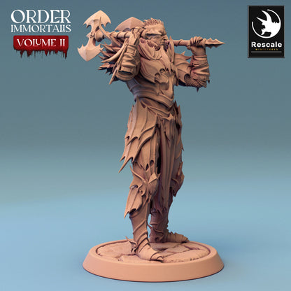 Immortalis Draven Stand with Dual Axes | Rescale Miniatures | Compatible with D&D/AoS | Fantasy | Tabletop RPG
