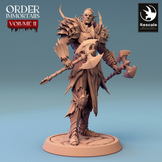 Immortalis Draven Stand with Twin Axes | Rescale Miniatures | Compatible with D&D/AoS | Fantasy | Tabletop RPG