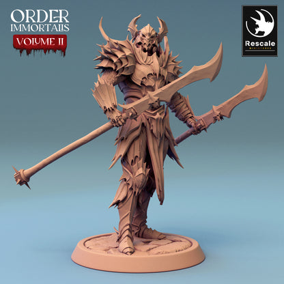 Immortalis Draven Full Armor Stand with Dual Lances | Rescale Miniatures | Compatible with D&D/AoS | Fantasy | Tabletop RPG