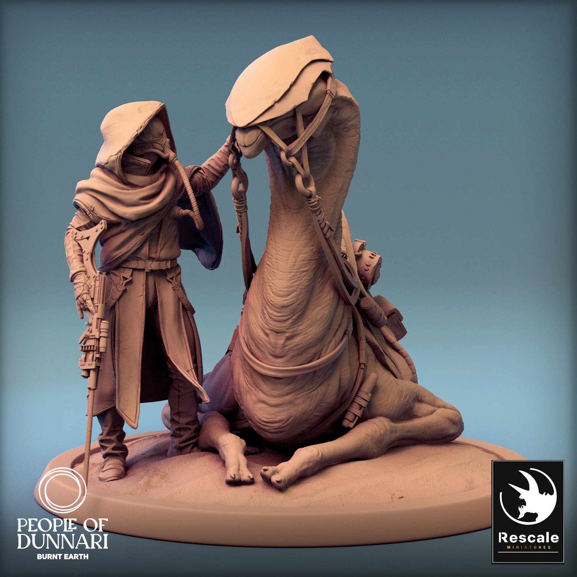 Dunnari Sand Stepper Lay Down Caped | Rescale Miniatures | Compatible with D&D/AoS | Fantasy | Tabletop RPG