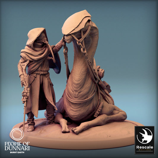Dunnari Sand Stepper Lay Down Caped | Rescale Miniatures | Compatible with D&D/AoS | Fantasy | Tabletop RPG