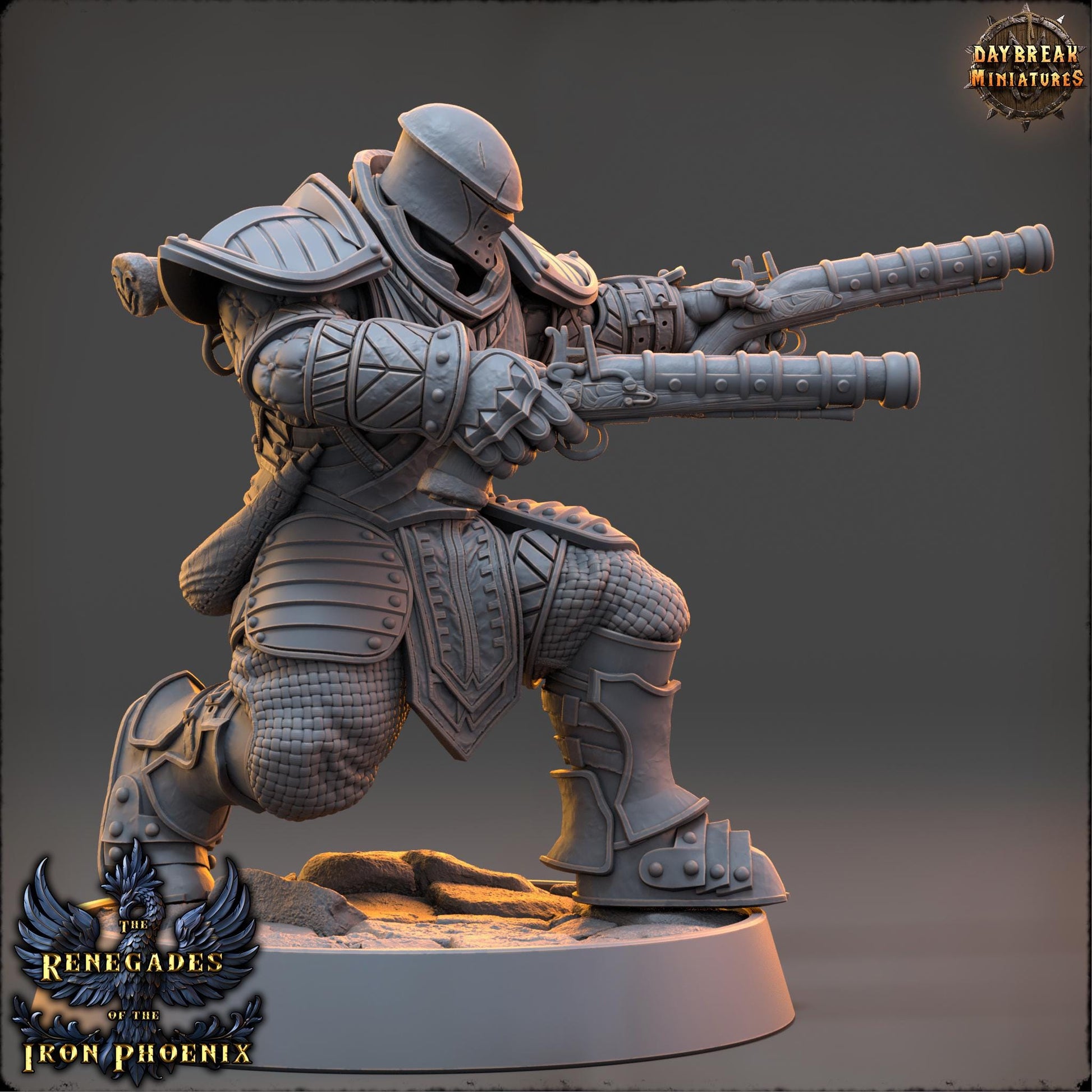 Pistoleer Knight Tancred | DayBreak Miniatures | Compatible with D&D/AOS | Fantasy | Tabletop