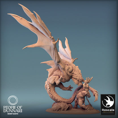 Dunnari Sand Wyvern Attack | Rescale Miniatures | Compatible with D&D/AoS | Fantasy | Tabletop RPG