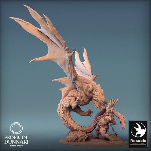 Dunnari Sand Wyvern Attack | Rescale Miniatures | Compatible with D&D/AoS | Fantasy | Tabletop RPG