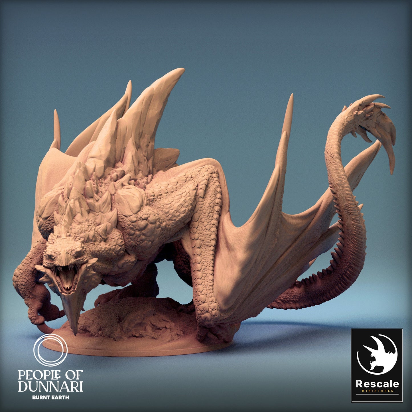 Dunnari Sand Wyvern Stand | Rescale Miniatures | Compatible with D&D/AoS | Fantasy | Tabletop RPG