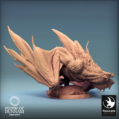 Dunnari Sand Wyvern Stand | Rescale Miniatures | Compatible with D&D/AoS | Fantasy | Tabletop RPG