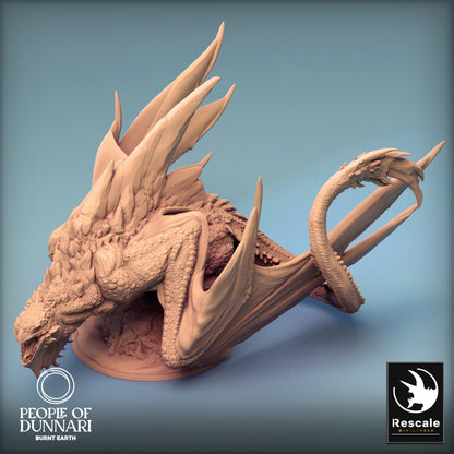 Dunnari Sand Wyvern Stand | Rescale Miniatures | Compatible with D&D/AoS | Fantasy | Tabletop RPG