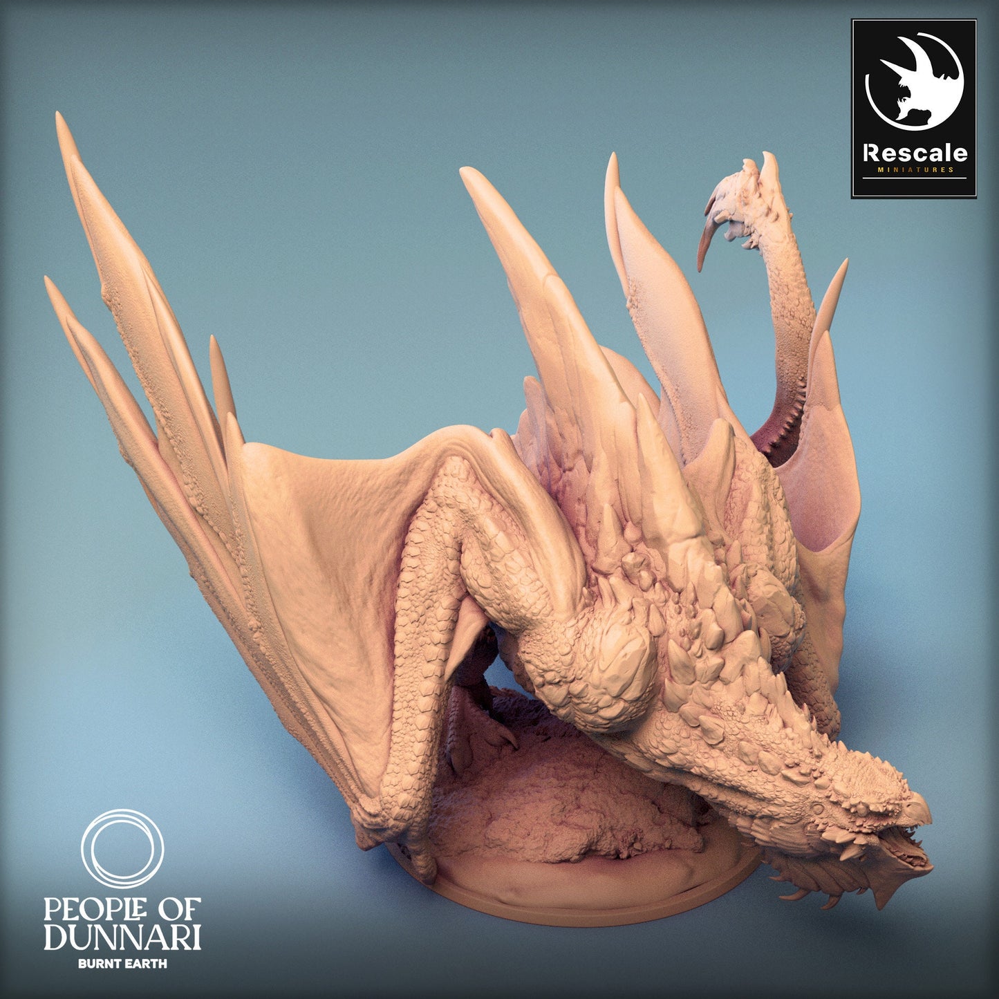 Dunnari Sand Wyvern Stand | Rescale Miniatures | Compatible with D&D/AoS | Fantasy | Tabletop RPG