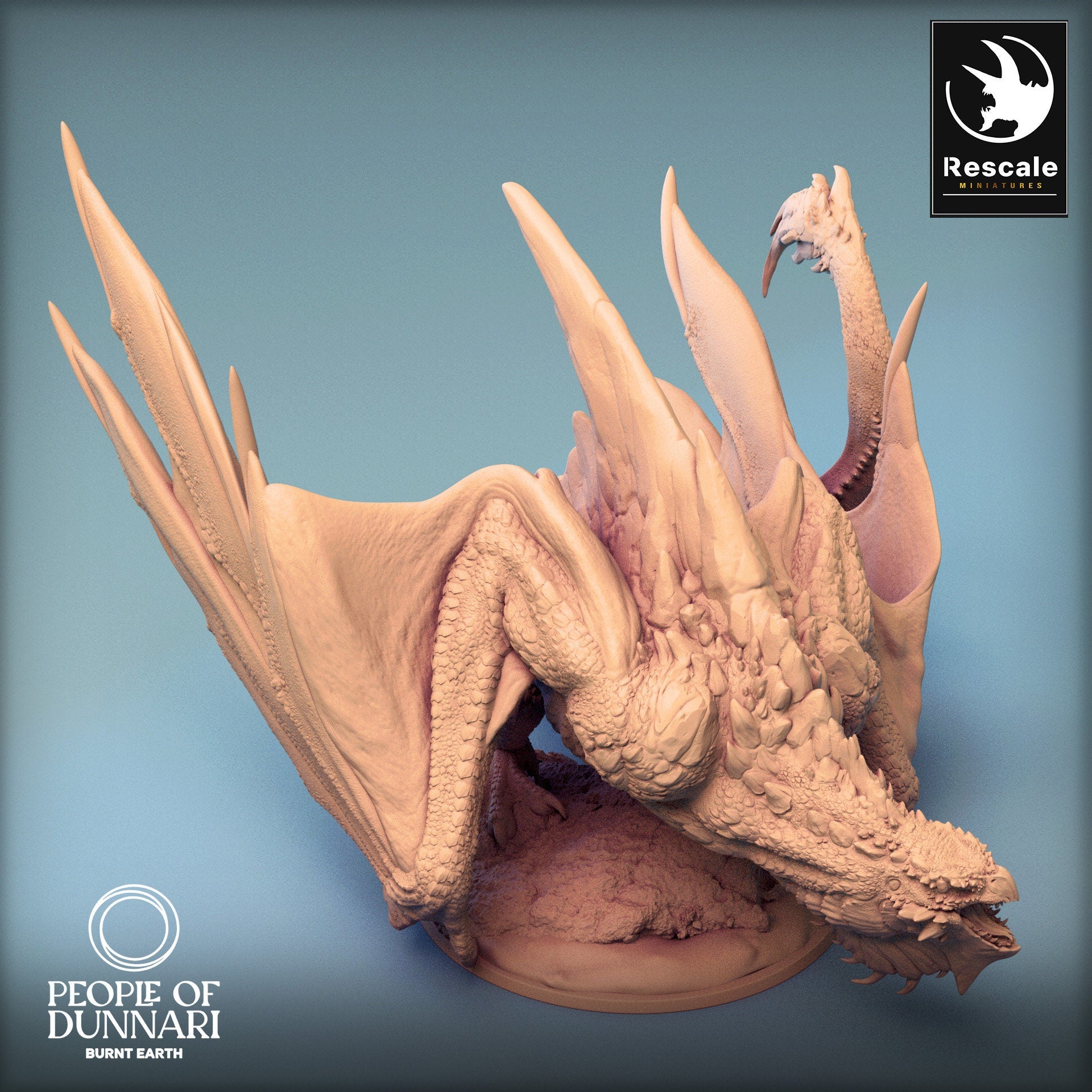 Dunnari Sand Wyvern Stand | Rescale Miniatures | Compatible with D&D/AoS | Fantasy | Tabletop RPG