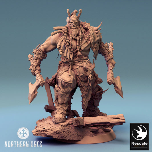 Northern Orcs Azhrog Armored | Rescale Miniatures | Compatible with D&D/AoS | Fantasy | Tabletop RPG