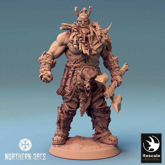 Northern Orcs Azhrog Stand | Rescale Miniatures | Compatible with D&D/AoS | Fantasy | Tabletop RPG