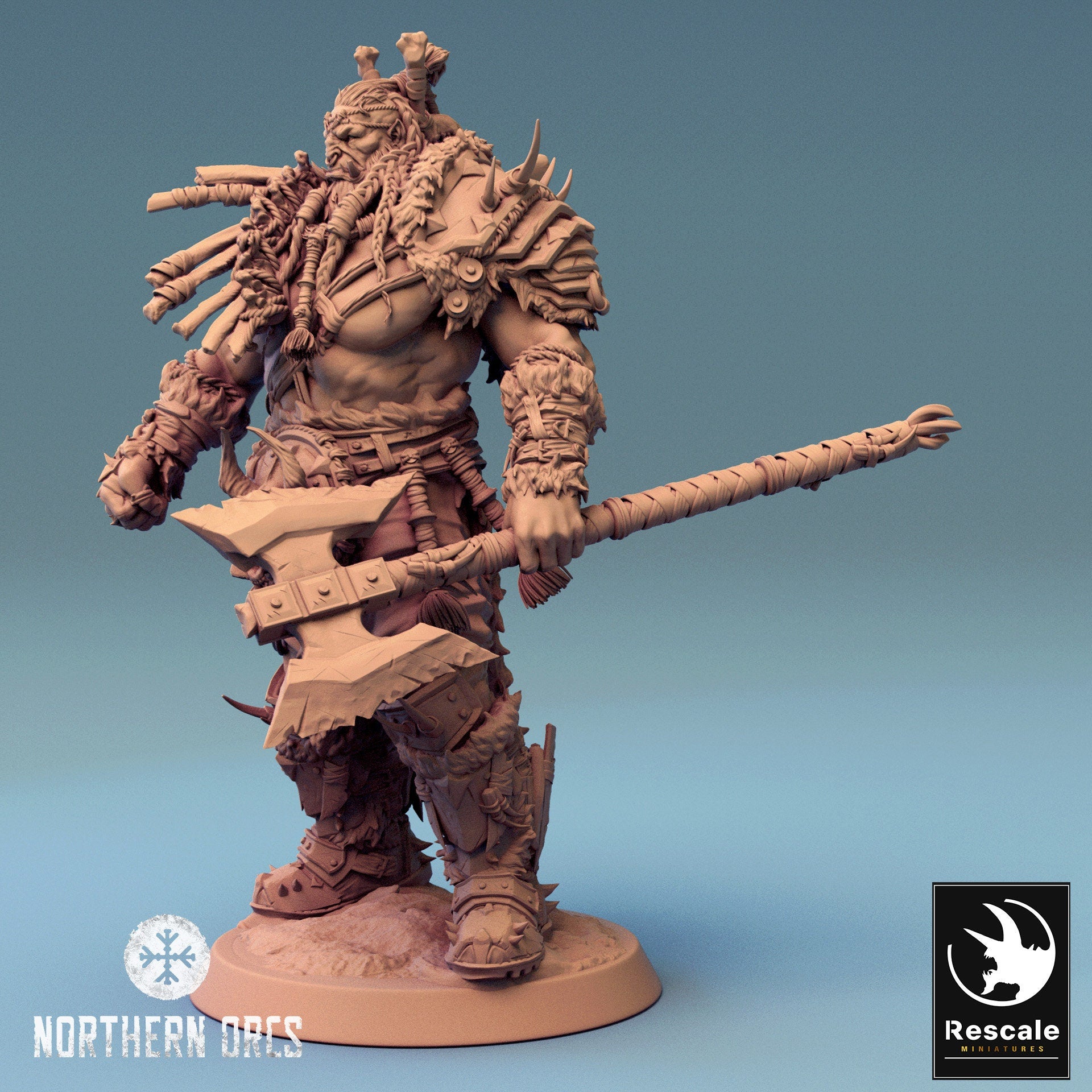 Northern Orcs Azhrog Stand | Rescale Miniatures | Compatible with D&D/AoS | Fantasy | Tabletop RPG