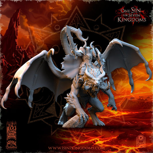 Realms of Mayhem Vrolok on Manticore | The Beholder Miniatures | Compatible with D&D/AoS | Fantasy | Tabletop RPG