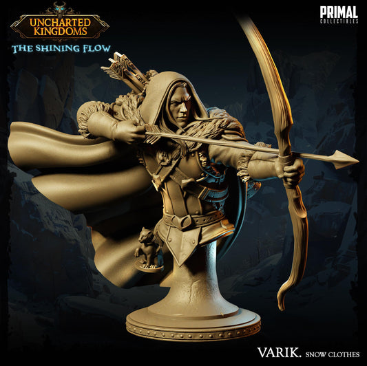 Dark Elf Varik in Snow Clothes Bust | Primal Collectibles | Compatible with D&D/AoS | Fantasy