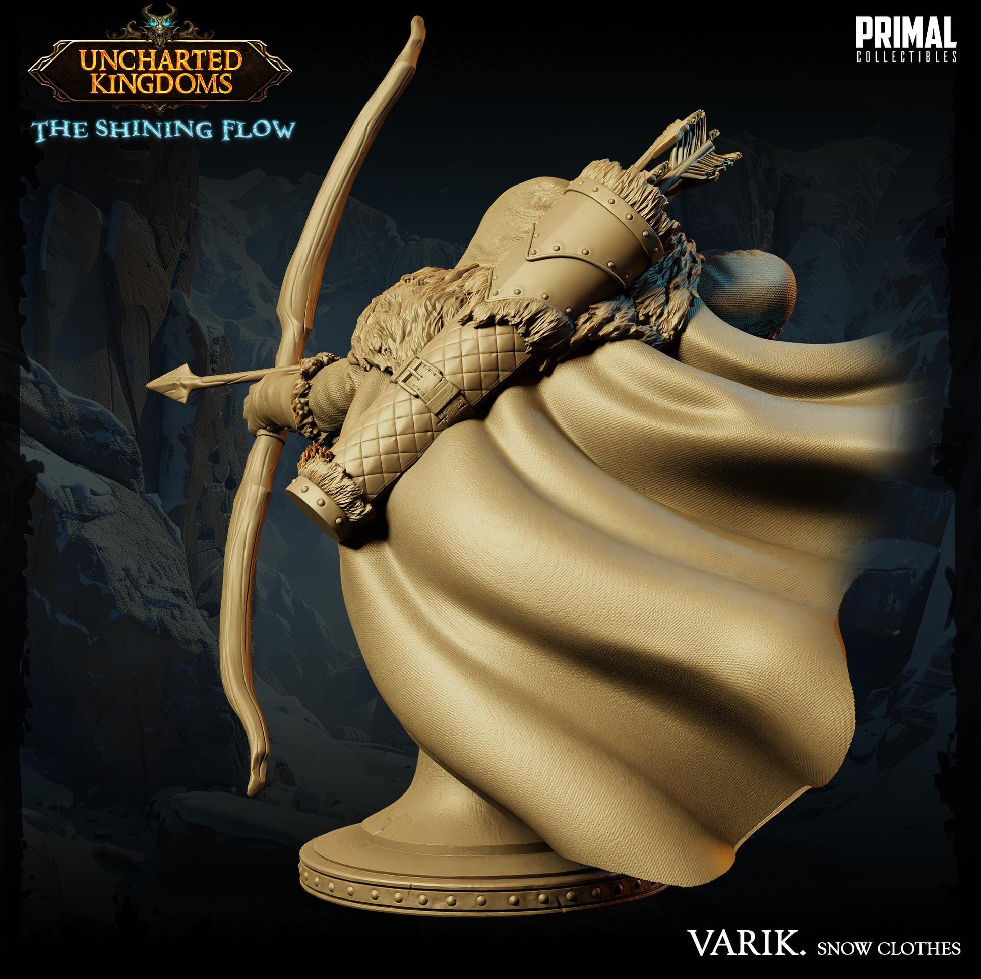 Dark Elf Varik in Snow Clothes Bust | Primal Collectibles | Compatible with D&D/AoS | Fantasy