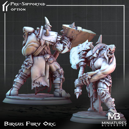 Fury Orc Birgus | Miniatures Blueprint | Compatible with D&D/AoS | Fantasy