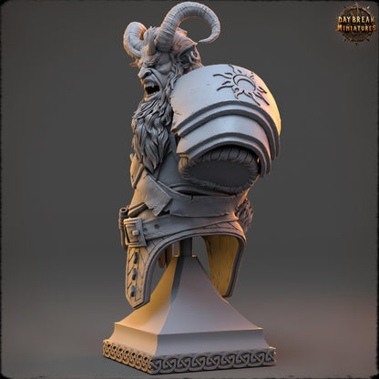 Tiefling Glahod Bust | DayBreak Miniatures | Compatible with D&D/AOS | Fantasy | Tabletop